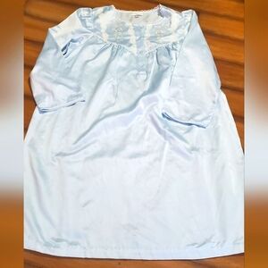 - Miss Elaine Blue Chemise with Ruching Detail Vintage Nightgown